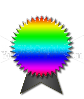 illustration - glossy40starsingleribbon-rainbow2-png